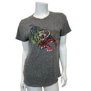 Lauren Moshi Rainbow Tiger Tee in Heather Grey Size XS